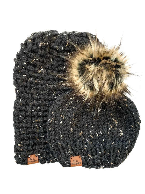 beanies for cold mornings-  Mommy + Me | Simple Slouch + Solid | Obsidian