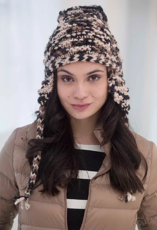 beanies with subtle designs-  Camo Earflap Hat (Knit)