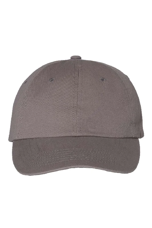 Men's hats for all-day snow protection-mens hats with breathable design-Valucap Mens Bio-Washed Chino Twill Adjustable Hat - Grey