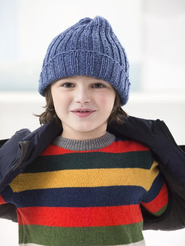 beanies for everyday wear-  Boy Ribbed Hat (Knit)