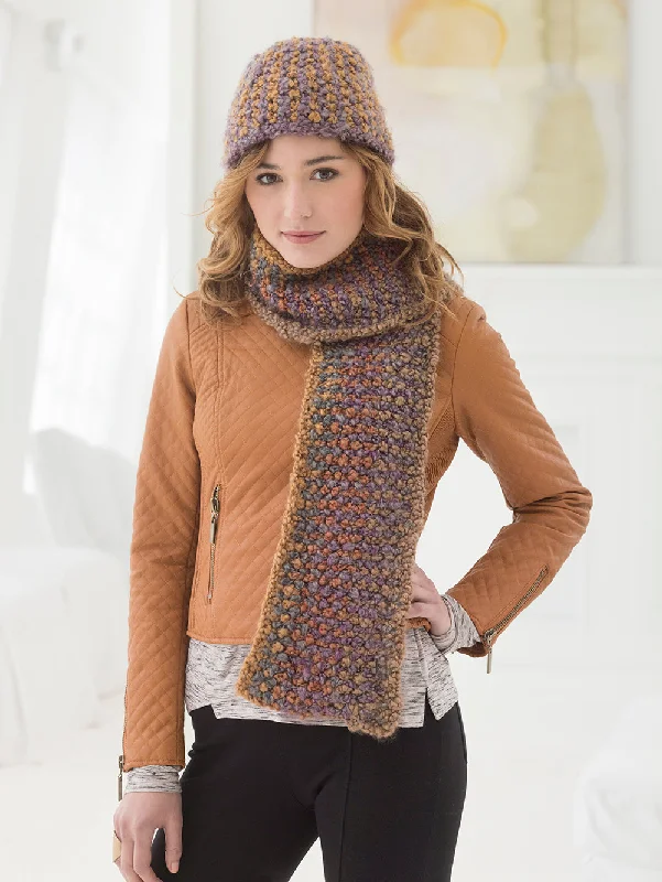 beanies for trendy, chic outfits-  Tweedy Slip Stitch Hat And Scarf (Knit)