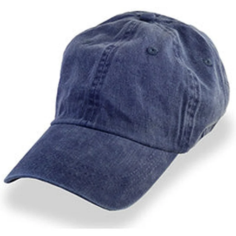 Baseball caps for bike rides-Navy Blue Denim Weathered - Unstructured Baseball Cap