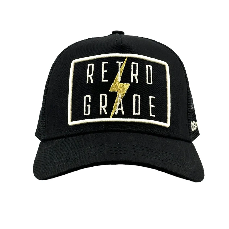 beanies with ear warmers-  Retrograde Trucker - Black/Gold