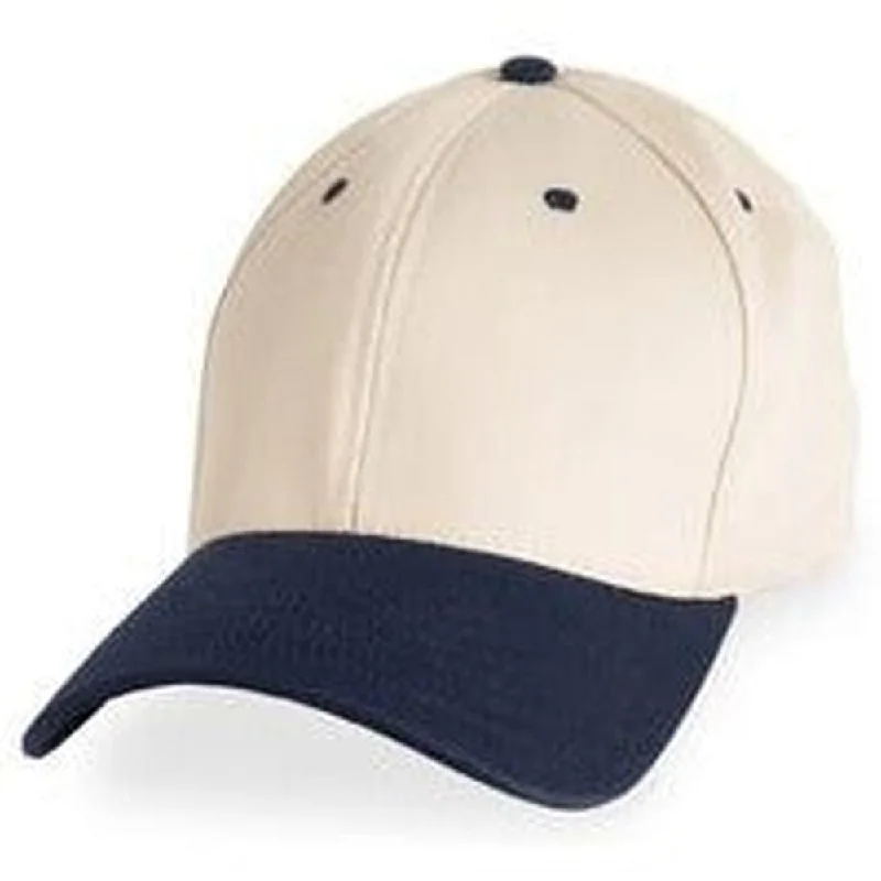 Baseball caps for hiking and walking-Stone with Navy Visor - Structured Baseball Cap