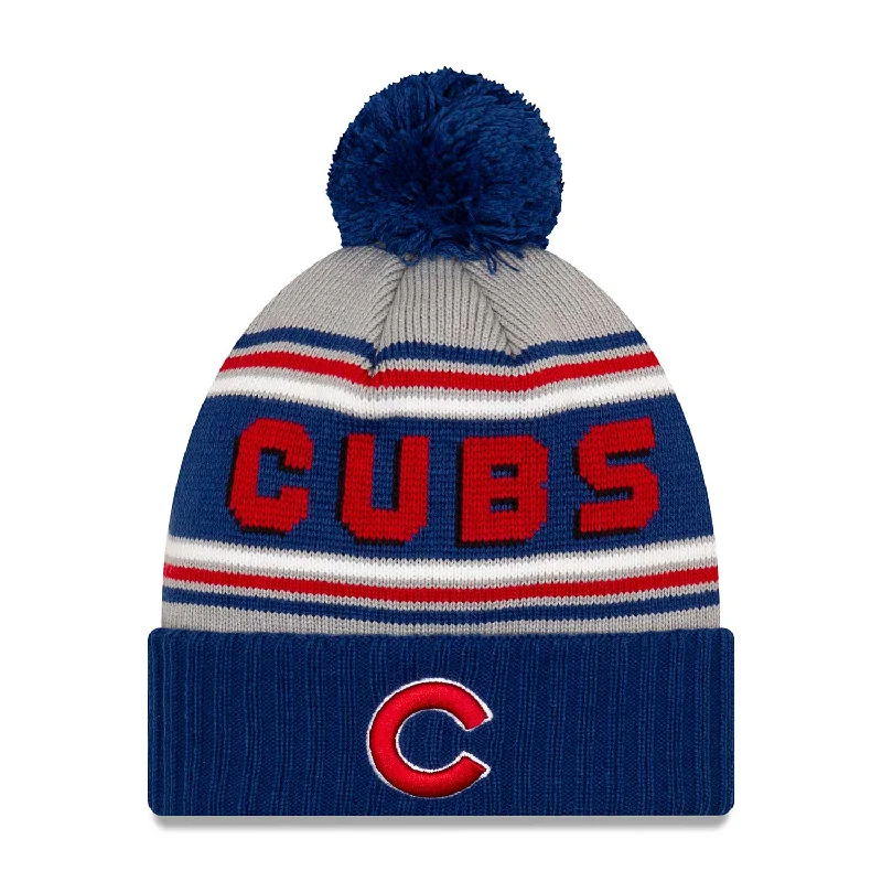 beanies with ear protection-  Chicago Cubs Cheer Knit Hat w/ Pom