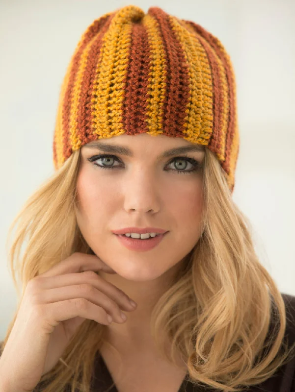 beanies for low temperatures-  Crochet Level 2 Striped Hat