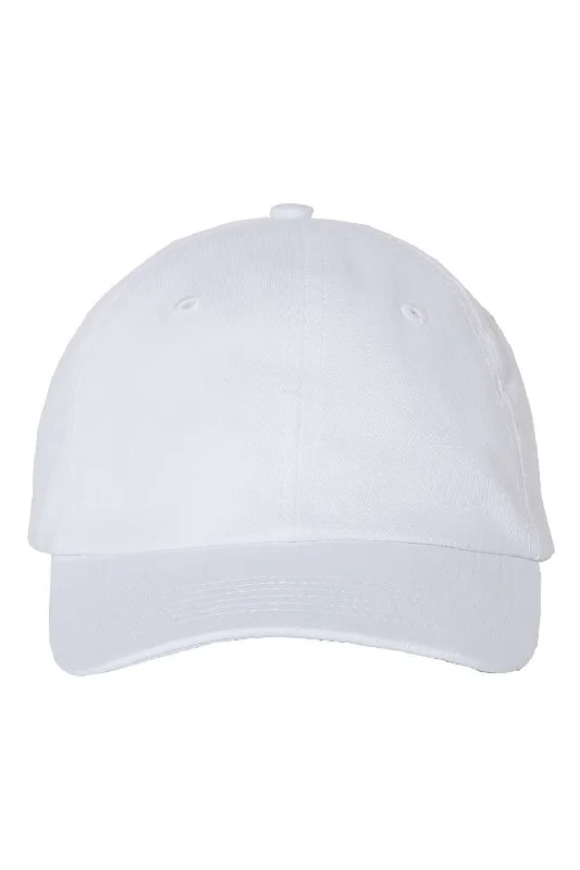 Men's hats for summer vacation wear-mens hats rugged design-Valucap Mens Small Fit Bio-Washed Adjustable Dad Hat - White