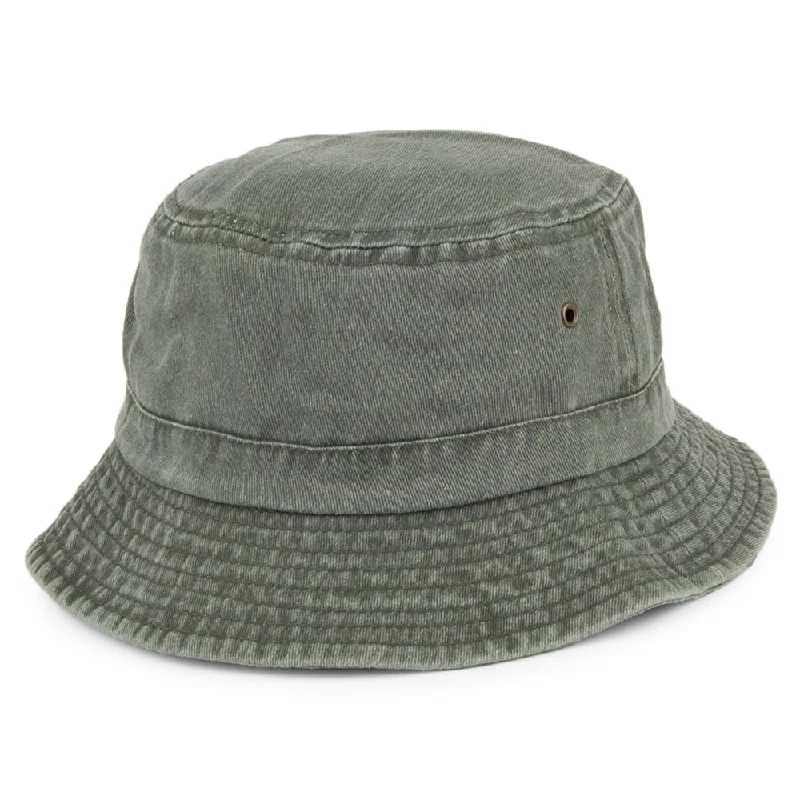 Bucket hats for a chic beach holiday-Packable Cotton Bucket Hat - Olive