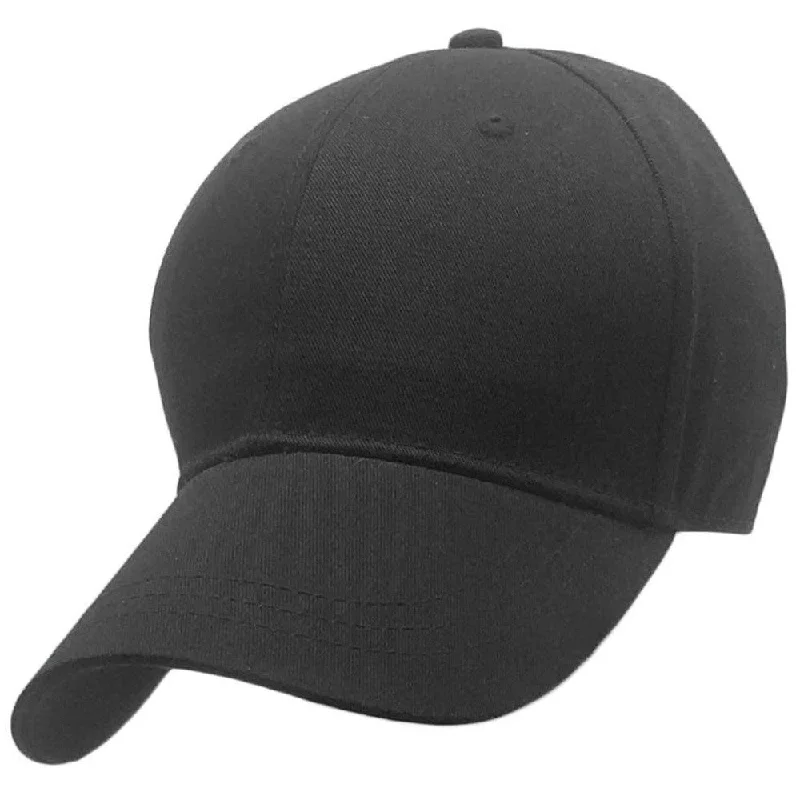 Baseball caps for beach days-Black - Structured Baseball Cap - KH