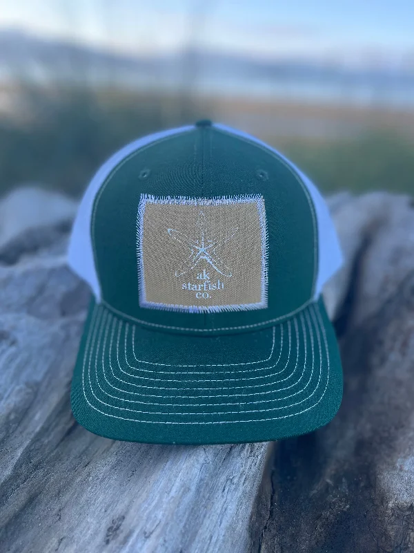 beanies for cold weather-  Marine / White AK Starfish Co. Patch Hat. $38.00