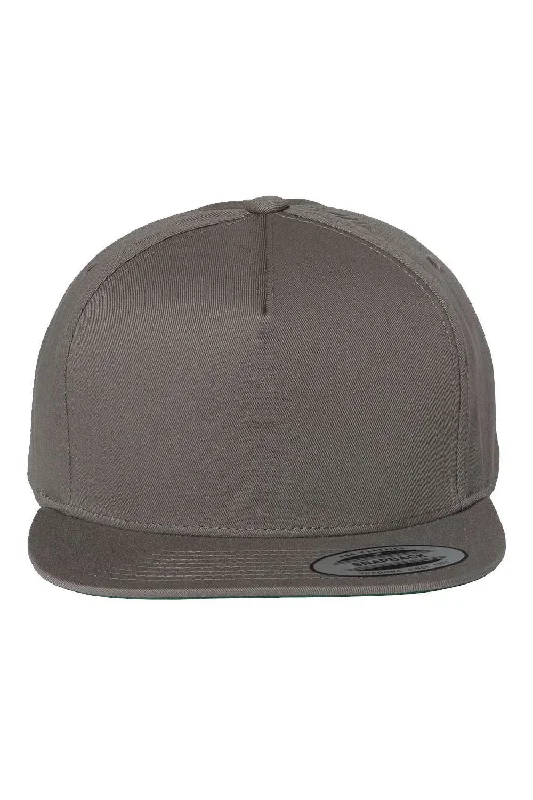 Men's hats for winter fashion protection-mens hats for stylish comfort-Yupoong Mens 5 Panel Cotton Twill Snapback Hat - Dark Grey