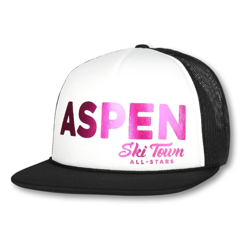 BLACK/WHITE/BLACK W/METALLIC PINK TEXT