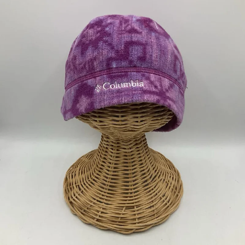 beanies for trendy looks-  Size S: Columbia Purple Print Omni-Heat Fleece Beanie