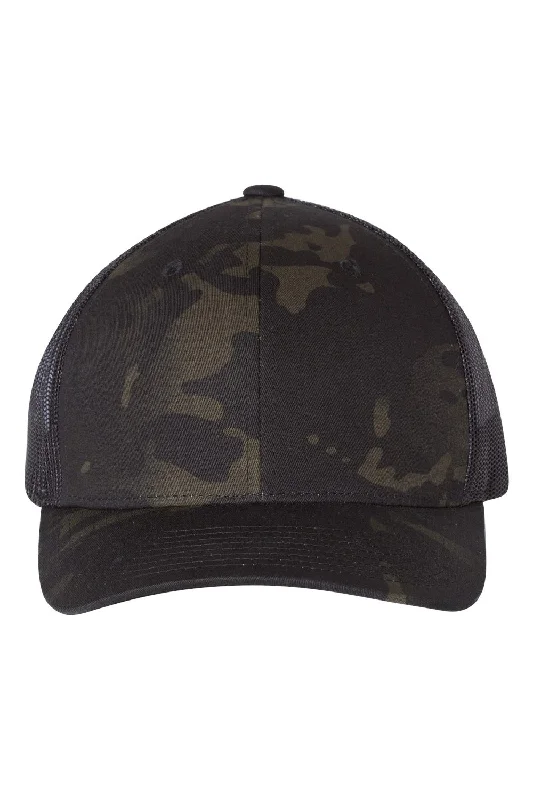 Men's hats for chilly weather fashion-mens hats fashionable for any season-Yupoong Mens Adjustable Trucker Hat - Multicam Black/Black