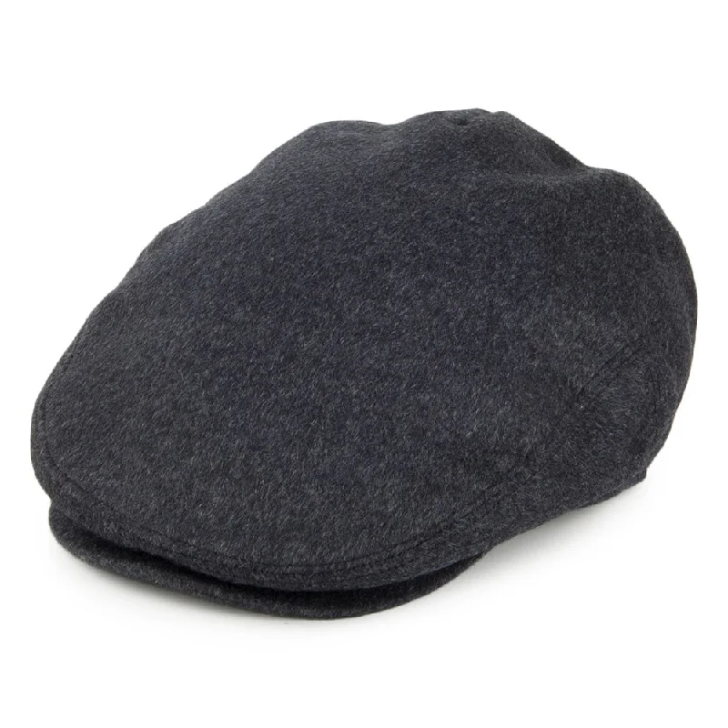 women's summer baseball hats for casual sun protection-Pure Wool Harlem Flat Cap - Charcoal