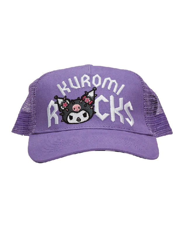 beanies with modern designs-  tokidoki x Hello Kitty and Friends Kuromi Rocks Trucker Snapback