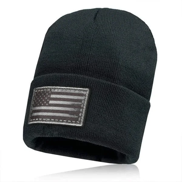 beanies with modern designs-  Classic Beanie | Blackout American Flag