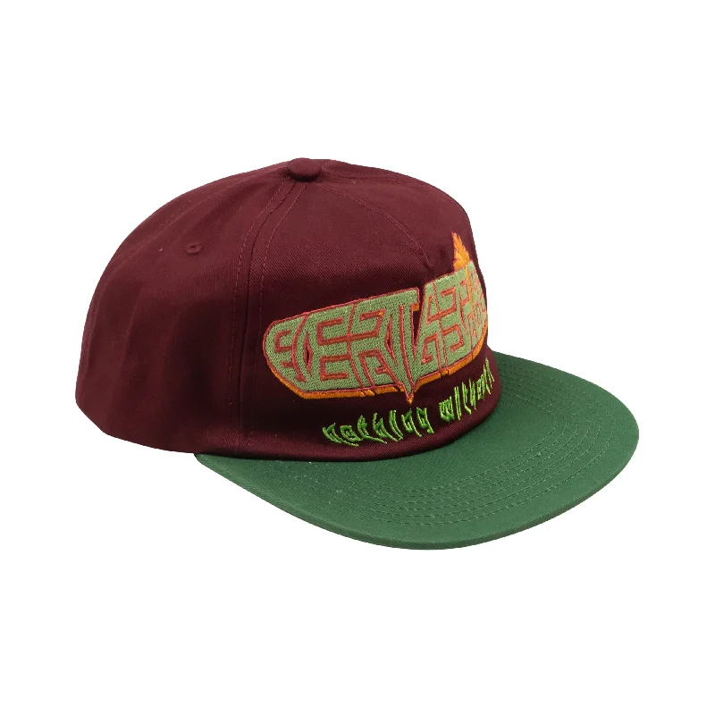 Baseball caps for modern fashion trends-Maroon Embroidered Logo Baseball Cap