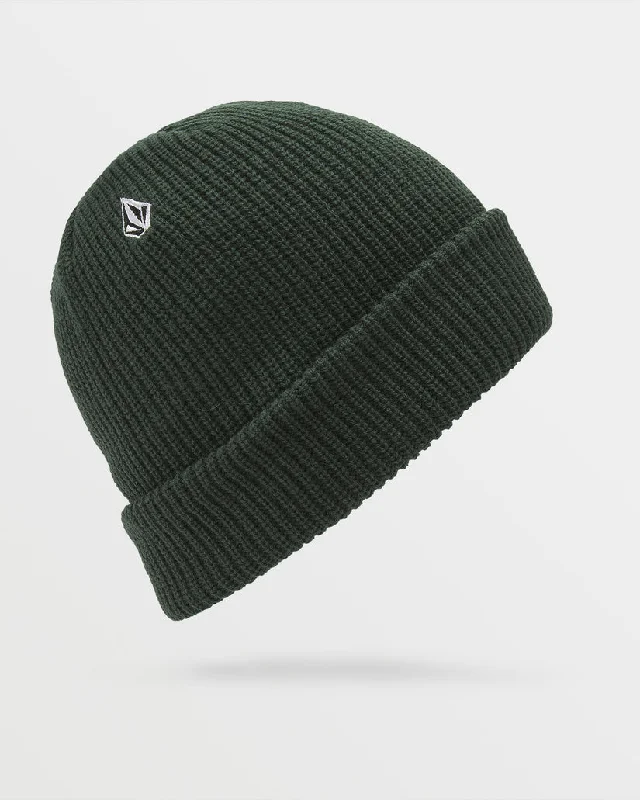 beanies for mountain excursions-  Volcom Full Stone Beanie-Dark Forest