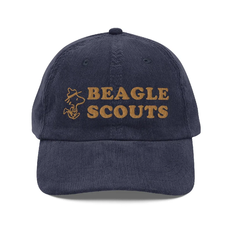 beanies with stylish prints-  Woodstock Beagle Scouts Embroidered Vintage Corduroy Hat