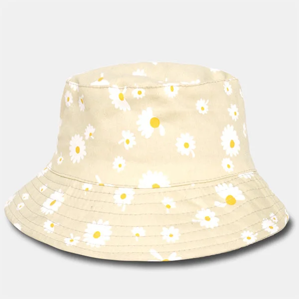 Bucket hats with exotic prints for beach-ready outfits-Women Cotton Bucket Hats BT894