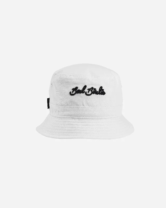 Bucket hats for hot weather protection-Bad Birdie Bucket Hat - White