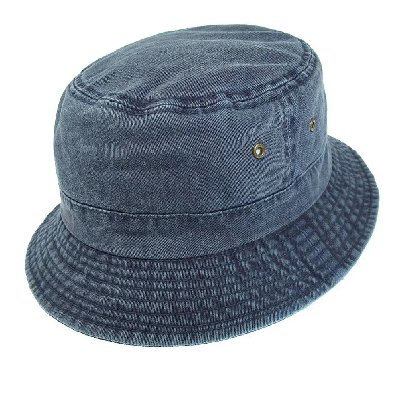 Bucket hats for sun-filled outdoor adventures-Packable Cotton Bucket Hat - Navy - Wholesale Pack