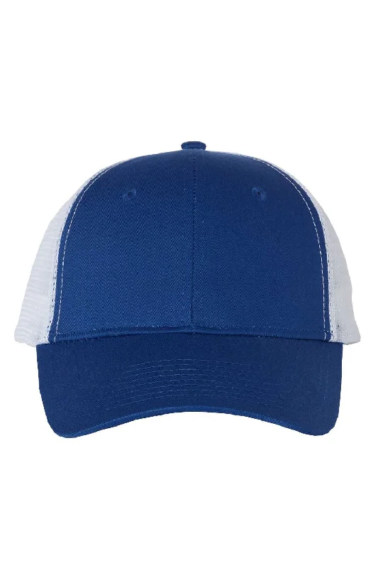 Men's hats for fall vacation wear-mens hats stylish wardrobe staple-Valucap Mens Mesh Back Twill Snapback Trucker Hat - Royal Blue/White