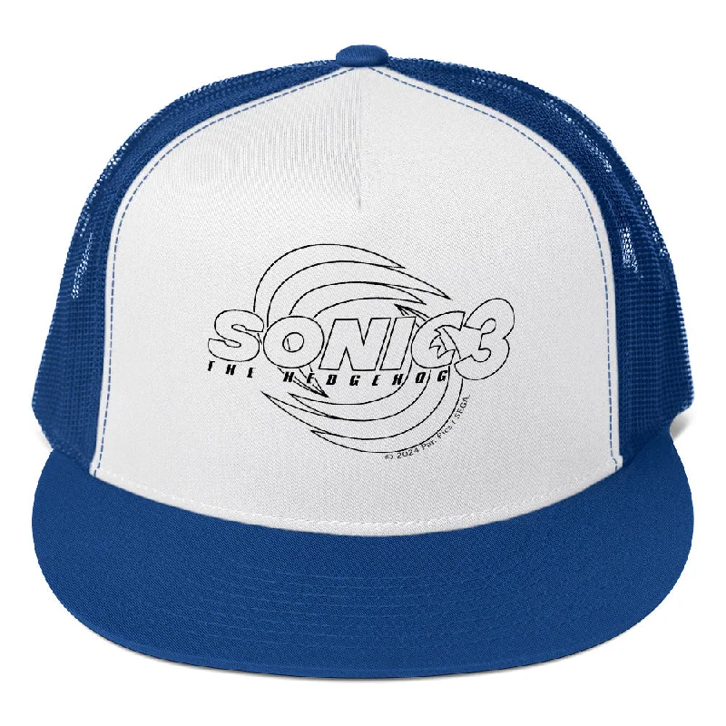 beanies for snowboarding-  Sonic the Hedgehog 3 Logo Trucker Hat