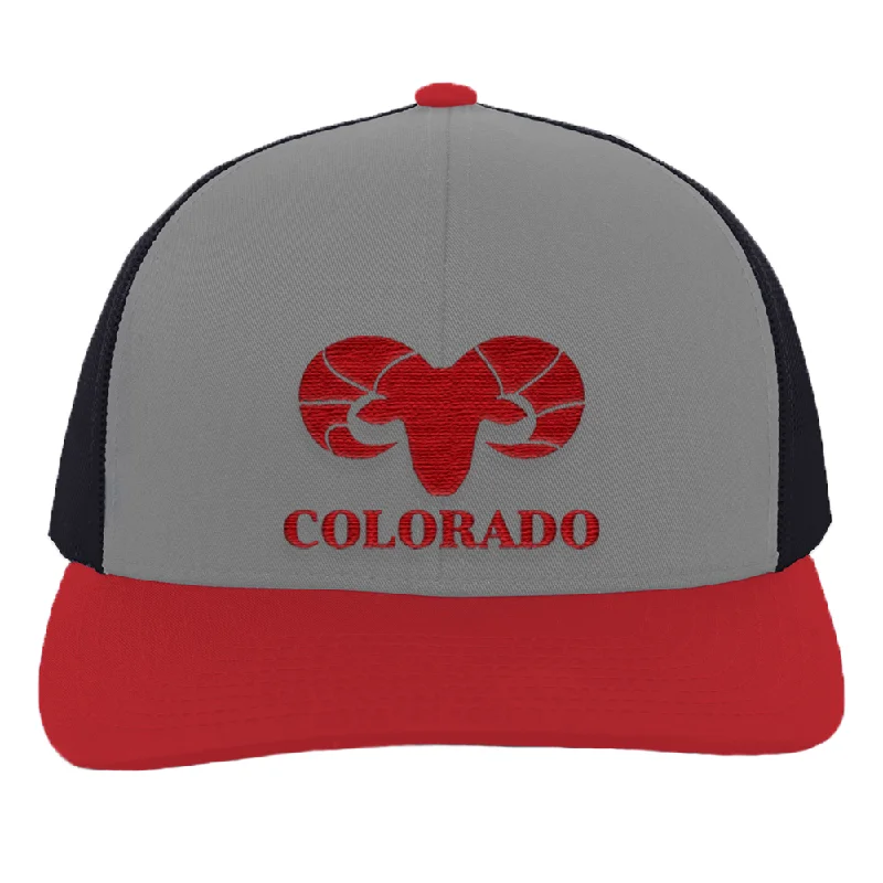 beanies with minimalistic designs-  Limited Edition - Flat Bill Snap Back Hat - ROCKY MOUNTAIN BIGHORN SHEEP