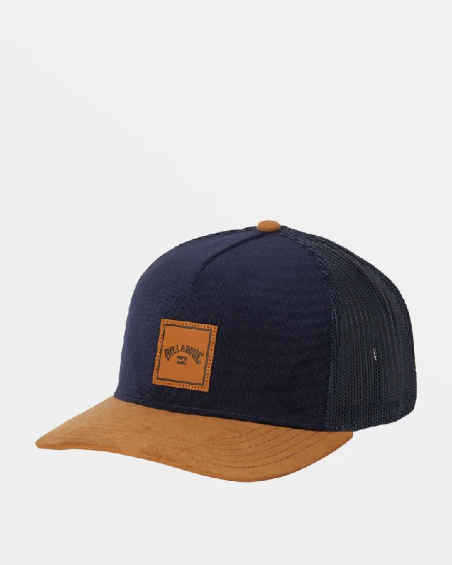 beanies for heavy snow-  Billabong Stacked Trucker Hat-Navy