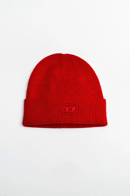 beanies with classic knit style-  K-Coder-Fully B Red