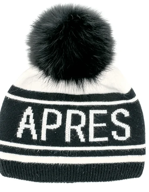 beanies for extreme cold-  Mitchie's Matchings Women's "Apres" Hat with Fox Pompom