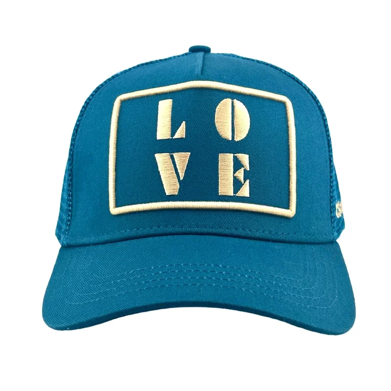 beanies for outdoor activities-  Love Trucker - Blue