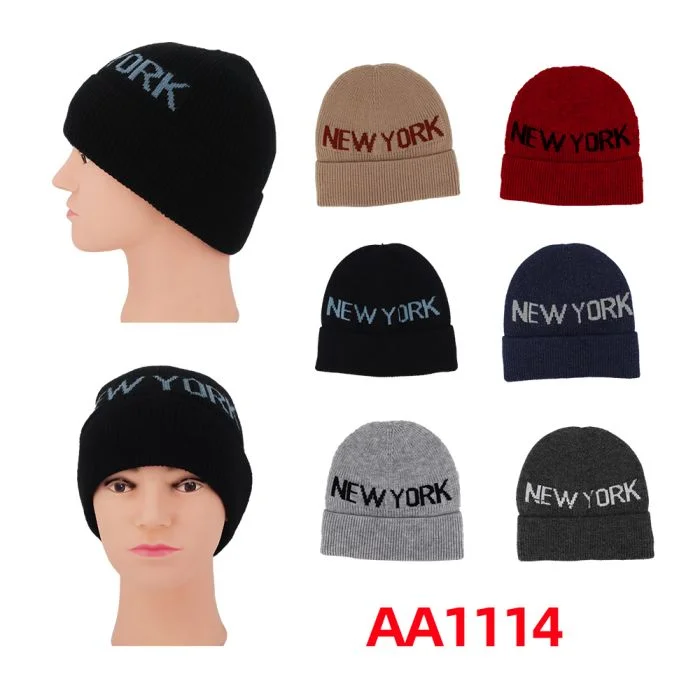 beanies for the whole family-  Beanie Knit Skully Stripe New York Winter Hats AA1114