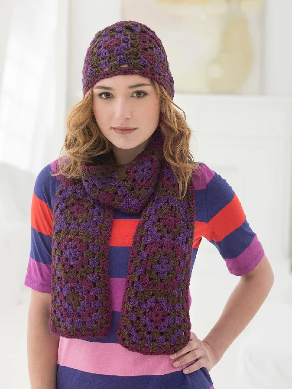 beanies for evening wear-  Mulled Wine Hat And Scarf (Crochet)