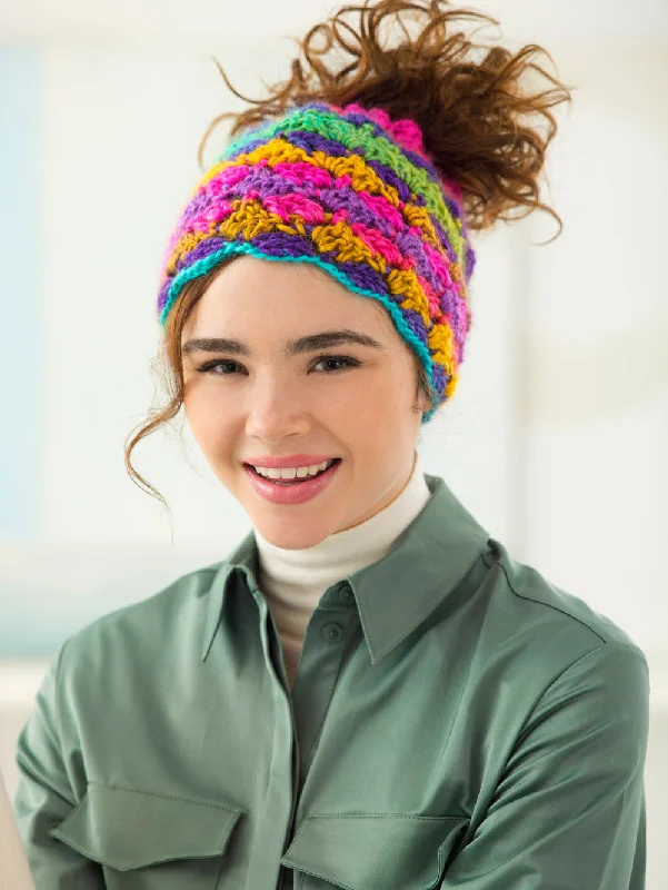 beanies for daily wear-  Drawstring Bun Hat (Crochet)