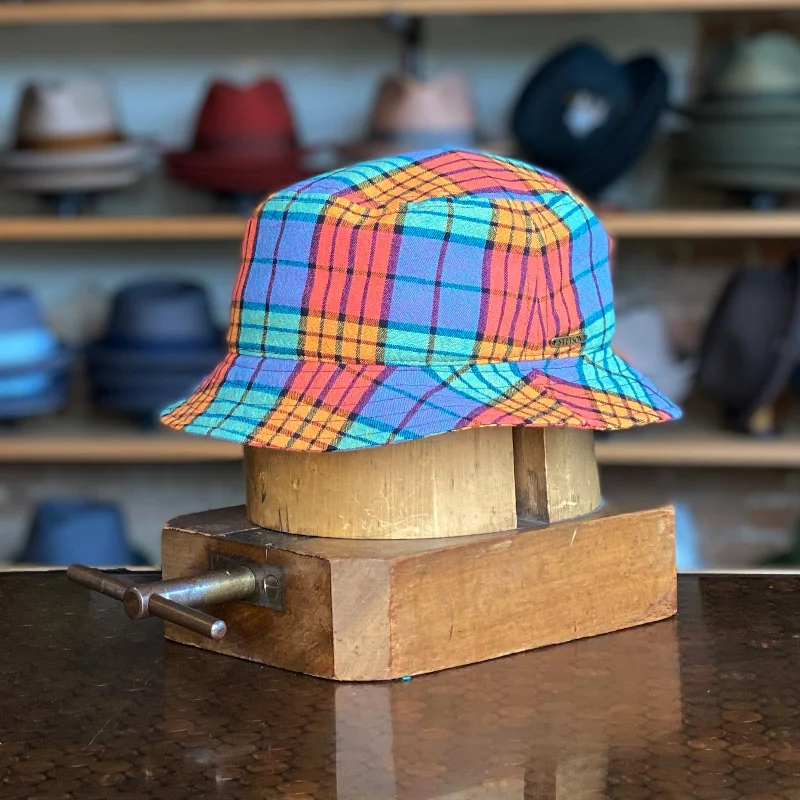 Bucket hats for relaxed beachside vibes-Vibrant Check Bucket Hat