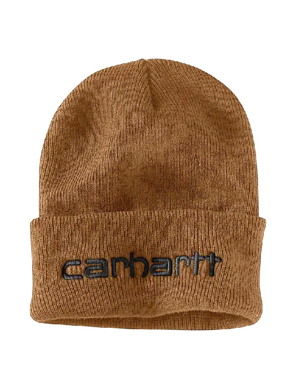 fleece-lined beanies-  Carhartt - Knit Insulated Logo Graphic Cuffed Beanie - 104068