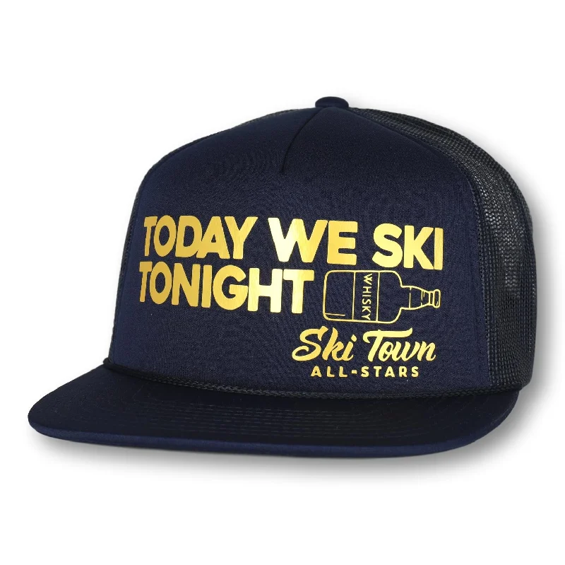 beanies for cold weather activities-  TODAY WE SKI, TONIGHT WHISKY