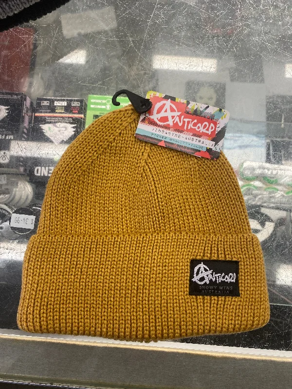 beanies for low temperatures-  Anticorp Turn Up Beanie - Gold