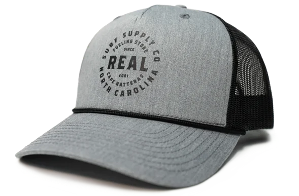 beanies for running in cold weather-  REAL Surf Supply Hat-Heather Grey/Black