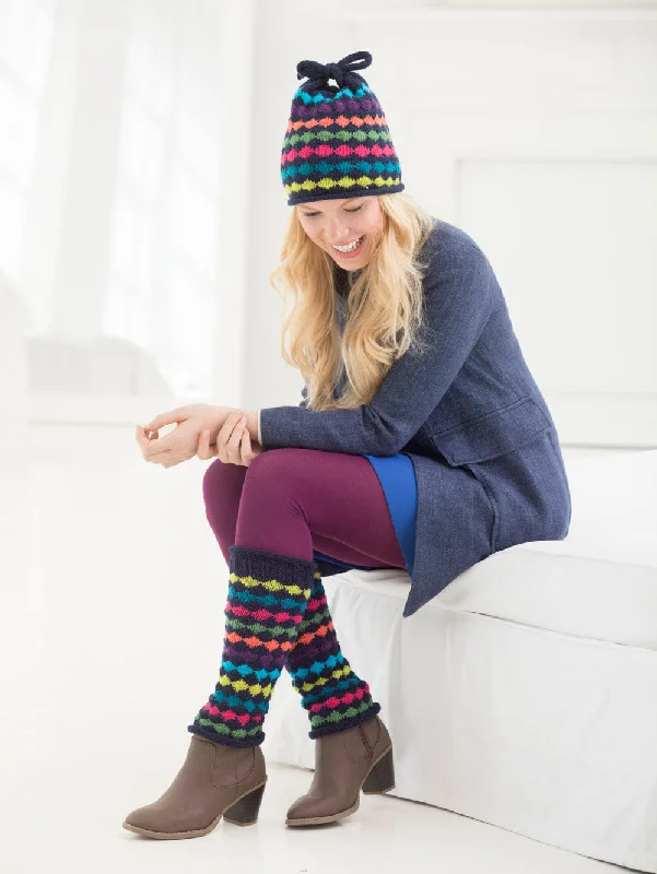 beanies for hanging out-  Colorwork Leg Warmers And Hat (Knit)