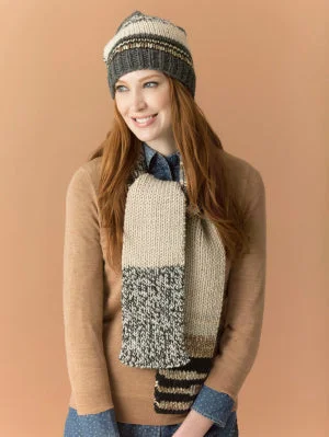 beanies with thin knit-  Level 2 - Easy Knit Scarf & Hat - Version 6