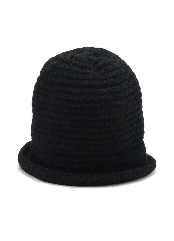 women's stylish wool hats for cold temperatures-WOOL KNITTED BUCKET HAT