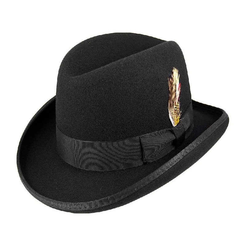 women's casual felt hats for easygoing fashion-Wool Homburg - Black