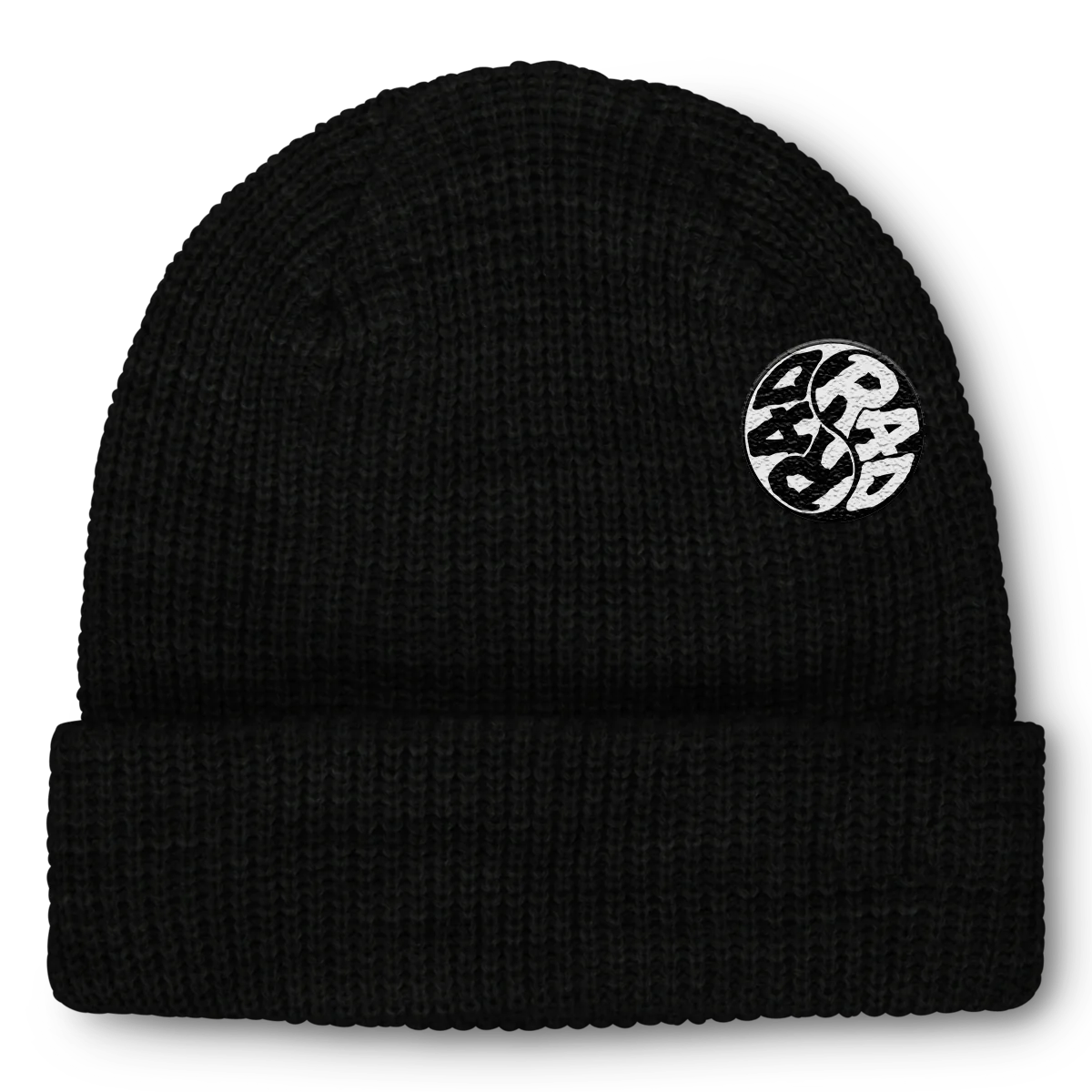 beanies with knitted patterns-  RAD Swirl Beanie BLACK