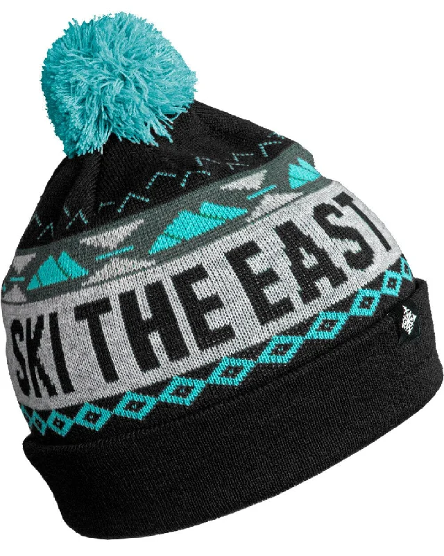 beanies with modern designs-  Ski The East Powder Day Beanie