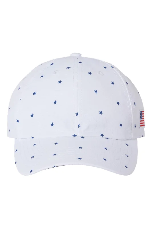 Men's hats for easy-going street style-mens hats outdoor fashion-Imperial Mens Alter Ego Moisture Wicking Adjustable Hat - White Stars