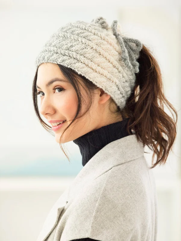 beanies for urban style-  Cabled Bun Hat (Knit)